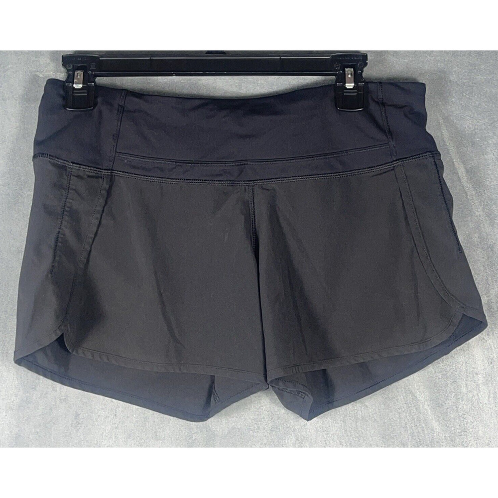 LULULEMON BLACK SPEED POCKET TENNIS SHORTS SIZE 6 - Picture 1 of 4